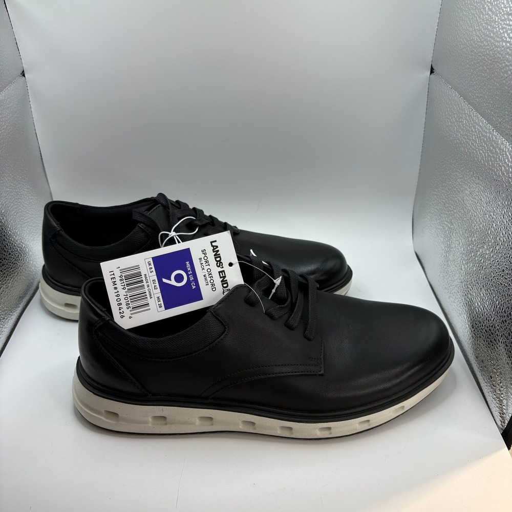 Lands' End Sport Oxford Mens Size 9‎ Black NEW